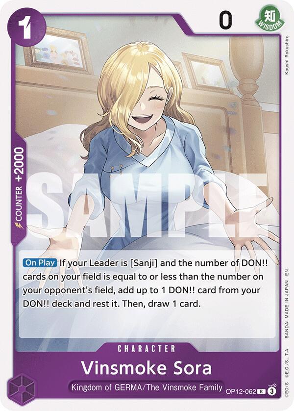 Vinsmoke Sora OP12-062 card from Legacy of the Master