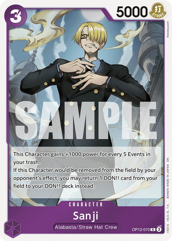Sanji OP12-070 card from Legacy of the Master