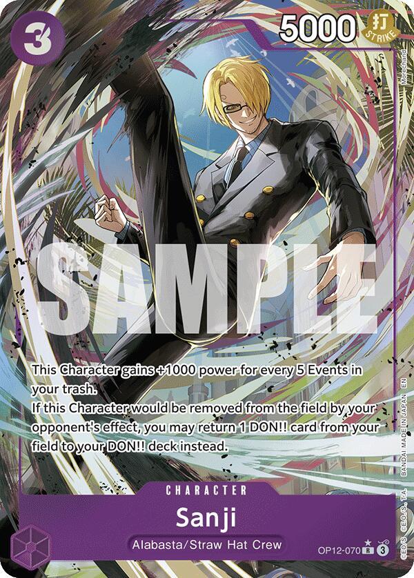Sanji (Alternate Art) OP12-070 card from Legacy of the Master