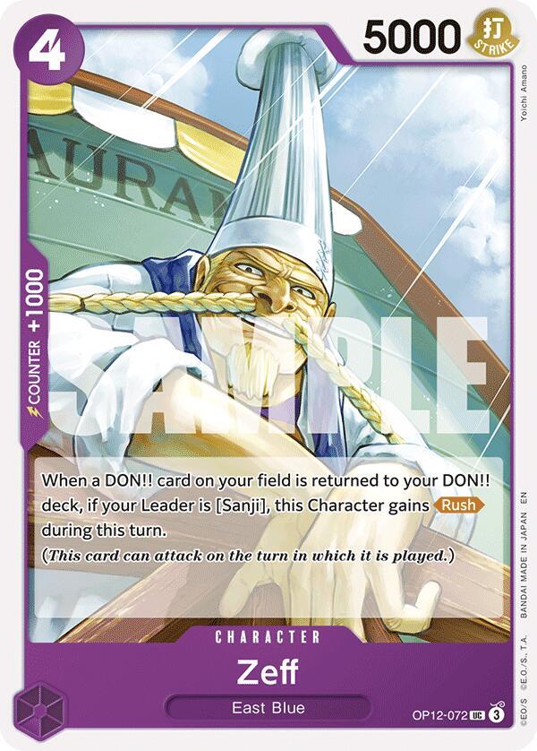 Zeff OP12-072 card from Legacy of the Master