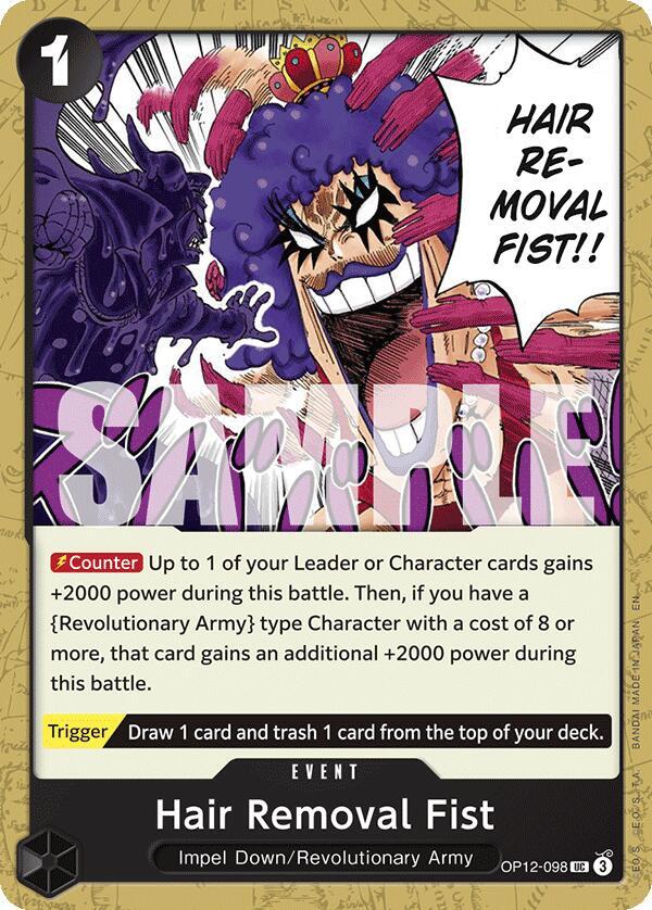 Hair Removal Fist OP12-098 card from Legacy of the Master