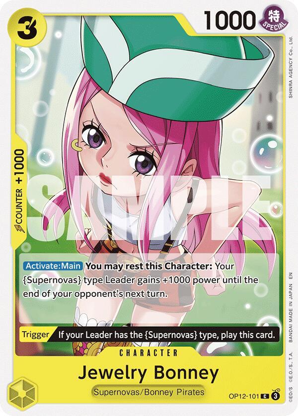 Jewelry Bonney OP12-101 card from Legacy of the Master