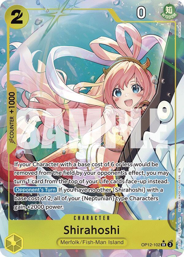 Shirahoshi (Alternate Art) OP12-102 card from Legacy of the Master
