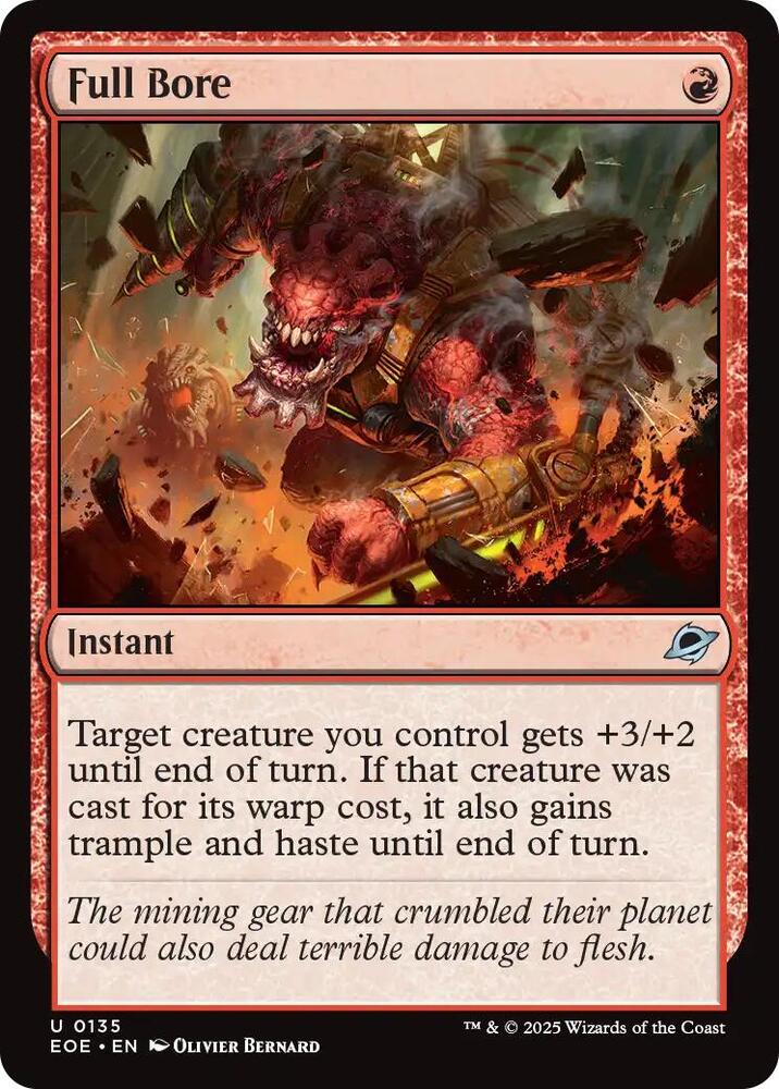 Full Bore 135 card from Edge of Eternities