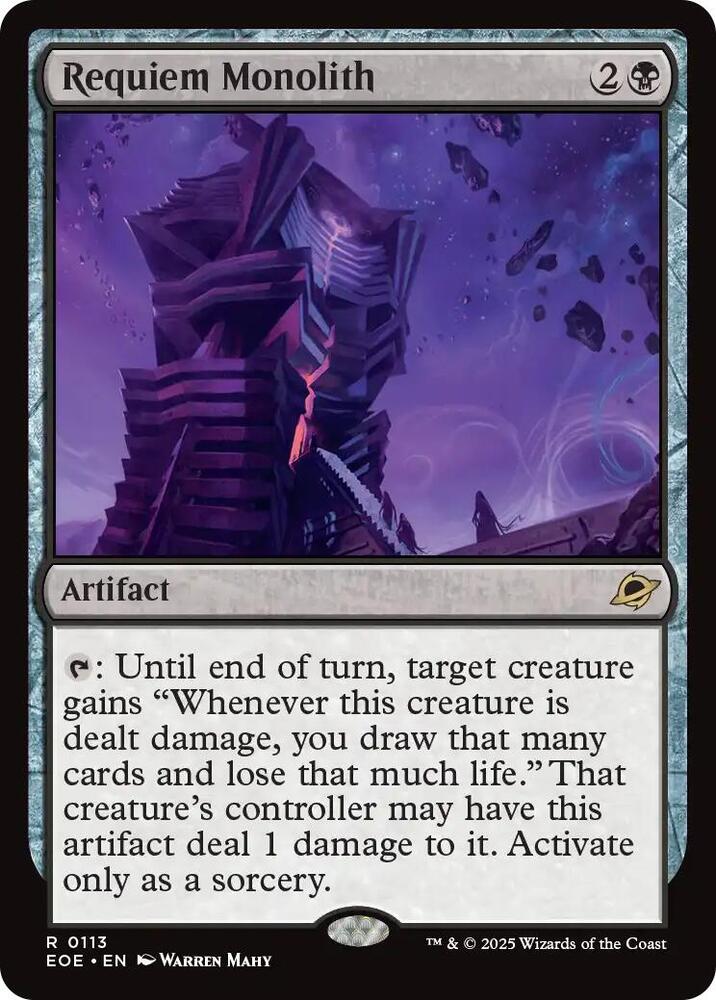 Requiem Monolith 113 card from Edge of Eternities