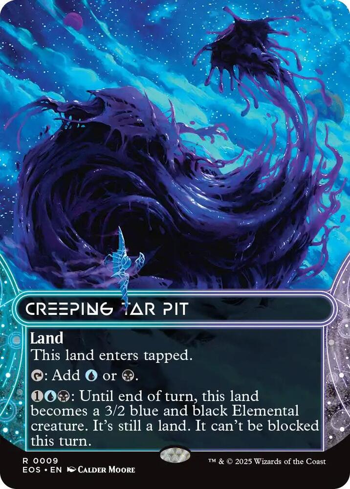 Creeping Tar Pit (Borderless) 9 card from Edge of Eternities: Stellar Sights
