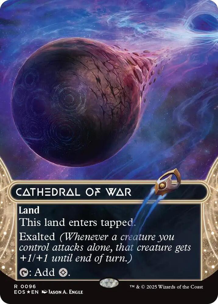 Cathedral of War (Borderless) (Galaxy Foil) 96 card from Edge of Eternities: Stellar Sights