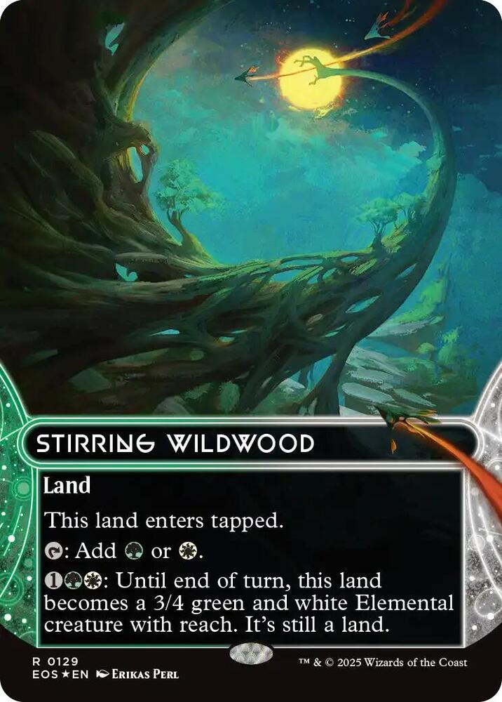Stirring Wildwood (Borderless) (Galaxy Foil) 129 card from Edge of Eternities: Stellar Sights