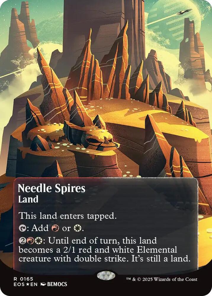 Needle Spires (Borderless) (Galaxy Foil) 165 card from Edge of Eternities: Stellar Sights