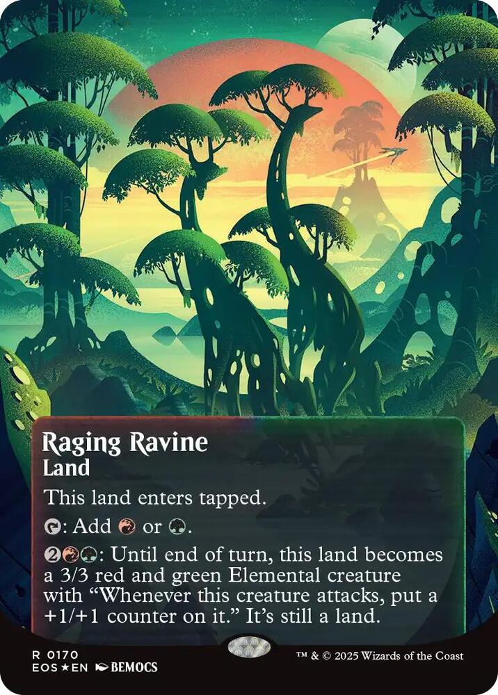 Raging Ravine (Borderless) (Galaxy Foil) 170 card from Edge of Eternities: Stellar Sights