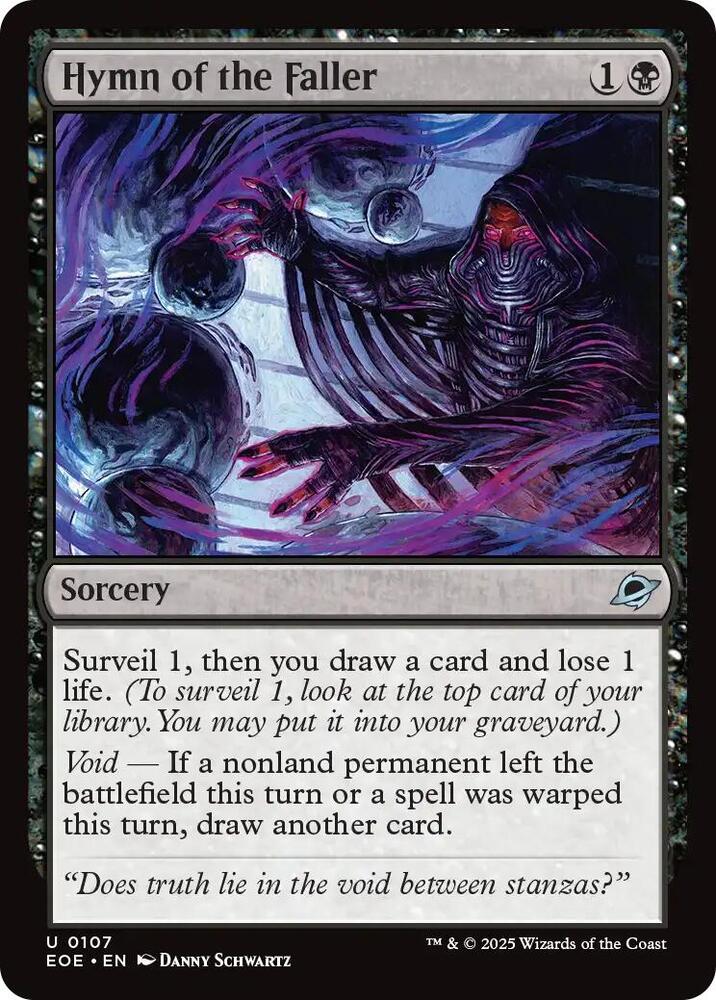 Hymn of the Faller 107 card from Edge of Eternities