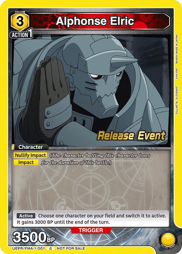 Alphonse Elric UEPR/FMA-1-001 card from UE09BT: FULLMETAL ALCHEMIST Release Event Cards