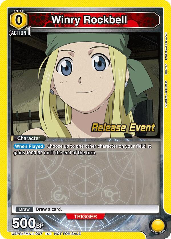 Winry Rockbell UEPR/FMA-1-007 card from UE09BT: FULLMETAL ALCHEMIST Release Event Cards