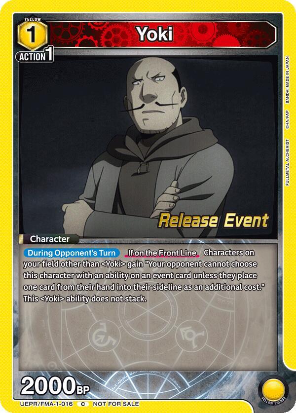 Yoki UEPR/FMA-1-016 card from UE09BT: FULLMETAL ALCHEMIST Release Event Cards