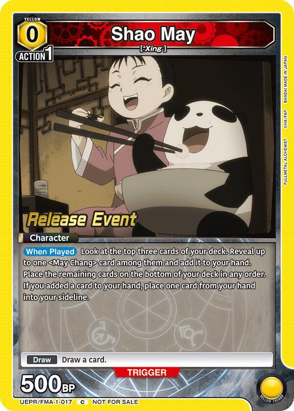 Shao May UEPR/FMA-1-017 card from UE09BT: FULLMETAL ALCHEMIST Release Event Cards