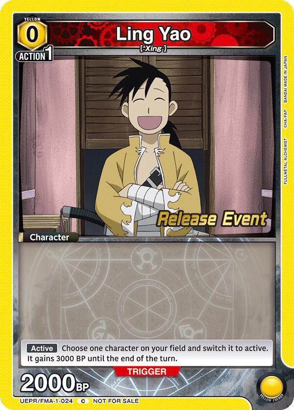 Ling Yao UEPR/FMA-1-024 card from UE09BT: FULLMETAL ALCHEMIST Release Event Cards