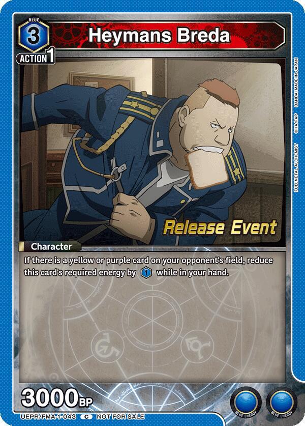 Heymans Breda UEPR/FMA-1-043 card from UE09BT: FULLMETAL ALCHEMIST Release Event Cards
