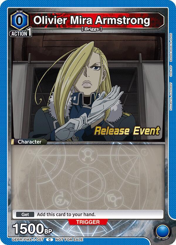 Olivier Mira Armstrong UEPR/FMA-1-057 card from UE09BT: FULLMETAL ALCHEMIST Release Event Cards