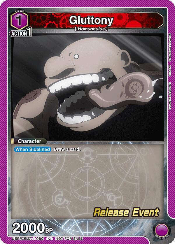 Gluttony UEPR/FMA-1-080 card from UE09BT: FULLMETAL ALCHEMIST Release Event Cards