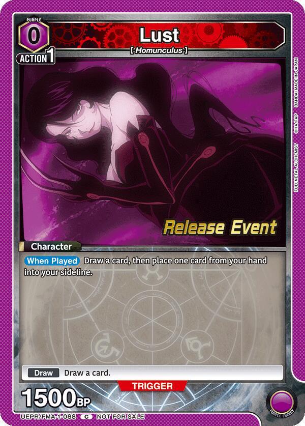 Lust UEPR/FMA-1-088 card from UE09BT: FULLMETAL ALCHEMIST Release Event Cards