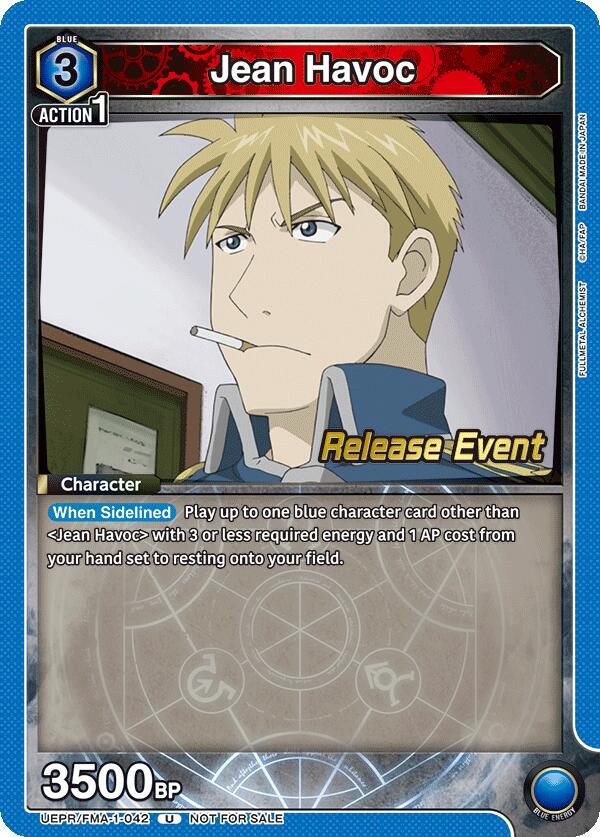 Jean Havoc UEPR/FMA-1-042 card from UE09BT: FULLMETAL ALCHEMIST Release Event Cards