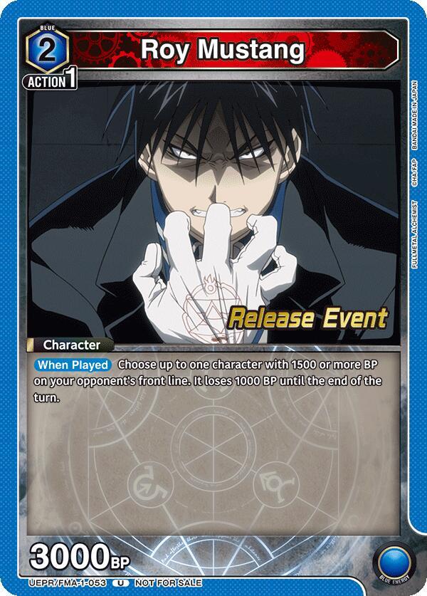Roy Mustang UEPR/FMA-1-053 card from UE09BT: FULLMETAL ALCHEMIST Release Event Cards