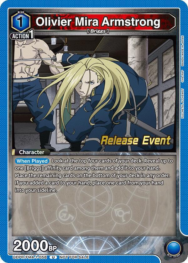 Olivier Mira Armstrong UEPR/FMA-1-058 card from UE09BT: FULLMETAL ALCHEMIST Release Event Cards