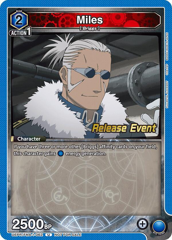 Miles UEPR/FMA-1-062 card from UE09BT: FULLMETAL ALCHEMIST Release Event Cards