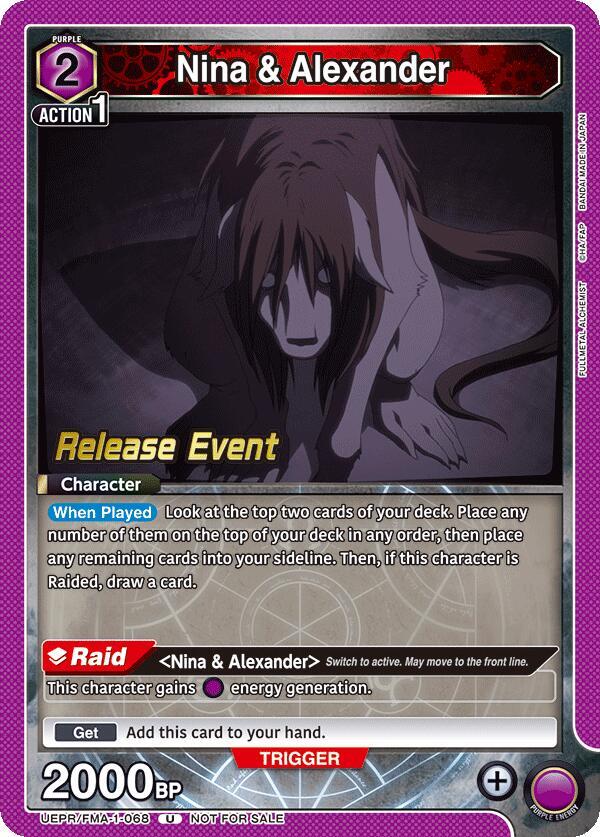 Nina & Alexander UEPR/FMA-1-068 card from UE09BT: FULLMETAL ALCHEMIST Release Event Cards