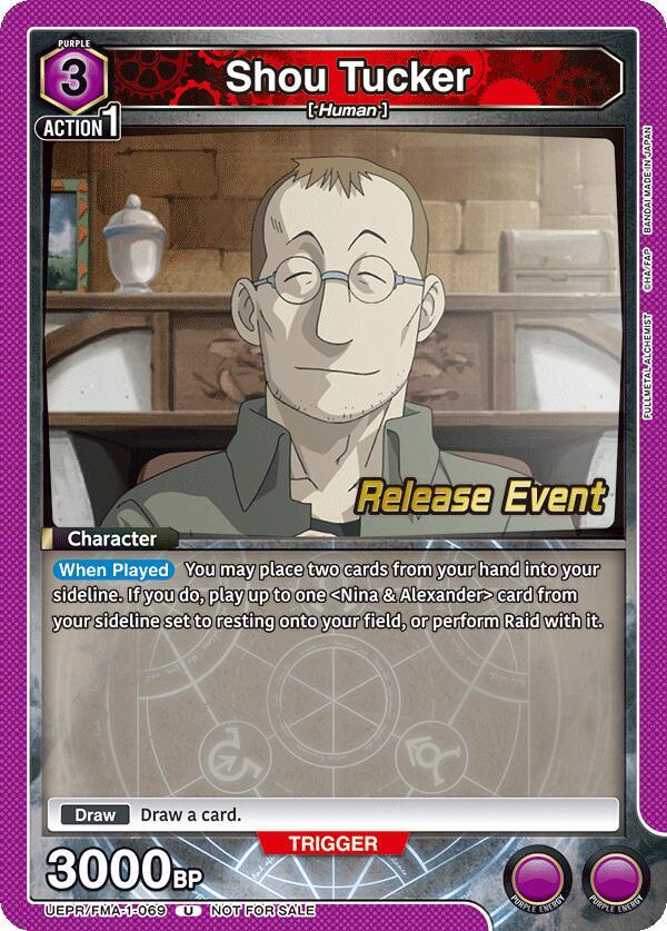Shou Tucker UEPR/FMA-1-069 card from UE09BT: FULLMETAL ALCHEMIST Release Event Cards