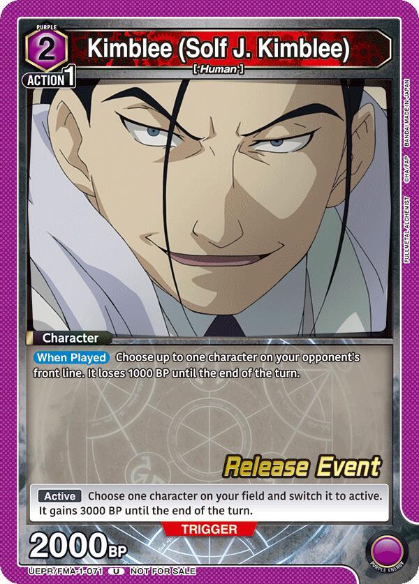 Kimblee (Solf J. Kimblee) UEPR/FMA-1-071 card from UE09BT: FULLMETAL ALCHEMIST Release Event Cards