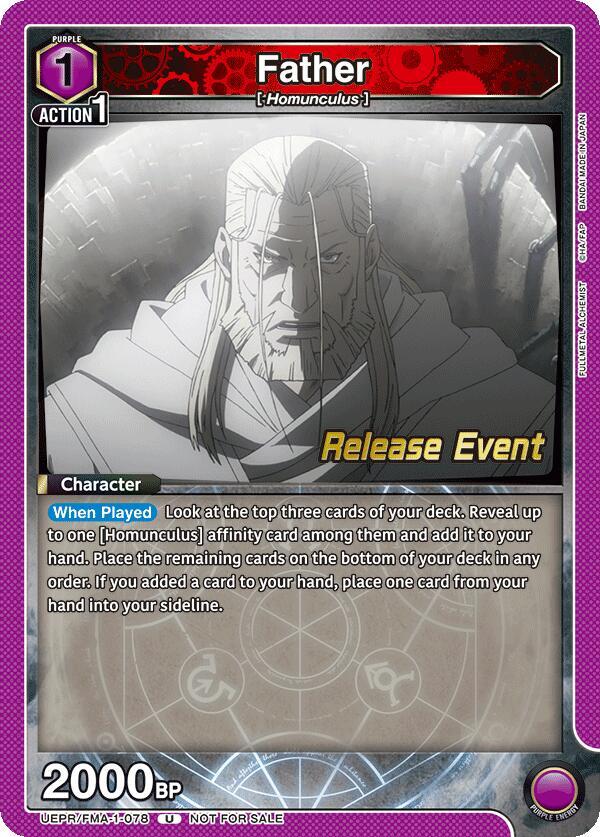 Father UEPR/FMA-1-078 card from UE09BT: FULLMETAL ALCHEMIST Release Event Cards