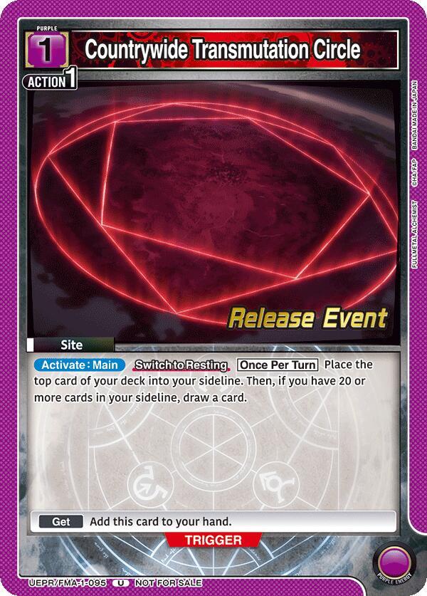 Countrywide Transmutation Circle UEPR/FMA-1-095 card from UE09BT: FULLMETAL ALCHEMIST Release Event Cards