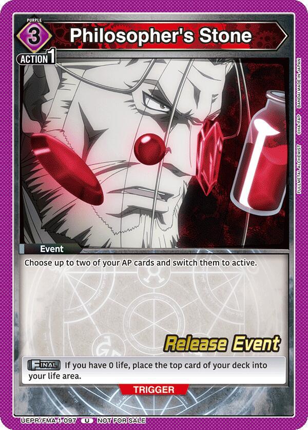 Philosopher's Stone UEPR/FMA-1-097 card from UE09BT: FULLMETAL ALCHEMIST Release Event Cards