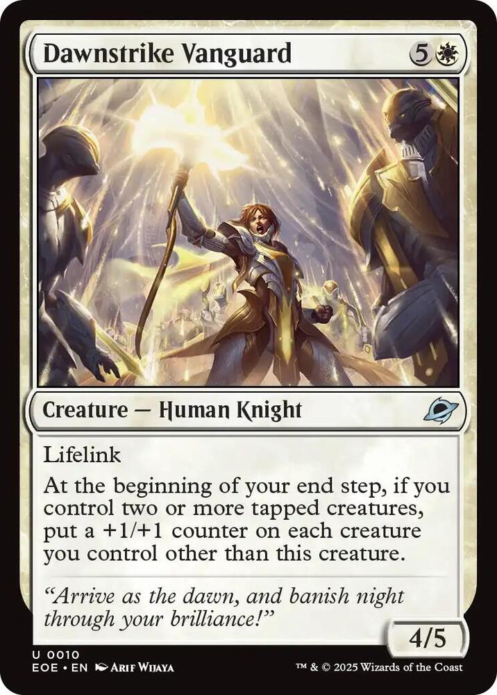 Dawnstrike Vanguard 10 card from Edge of Eternities
