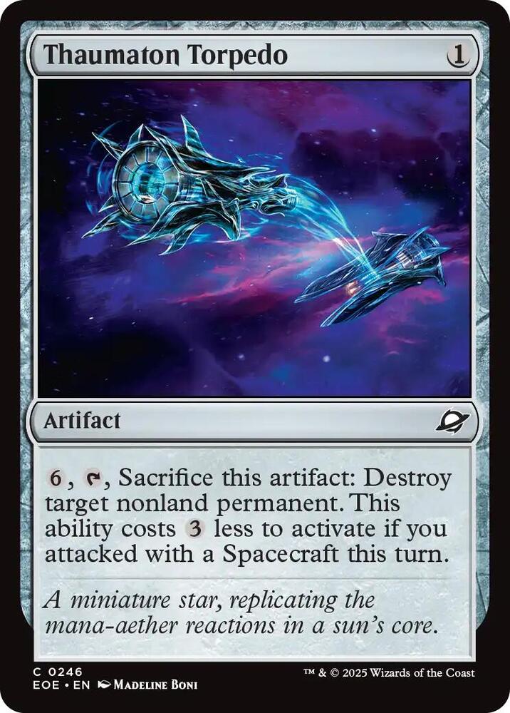 Thaumaton Torpedo 246 card from Edge of Eternities