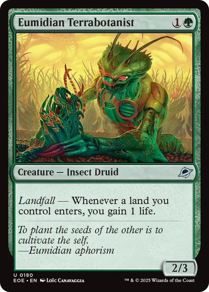 Eumidian Terrabotanist 180 card from Edge of Eternities