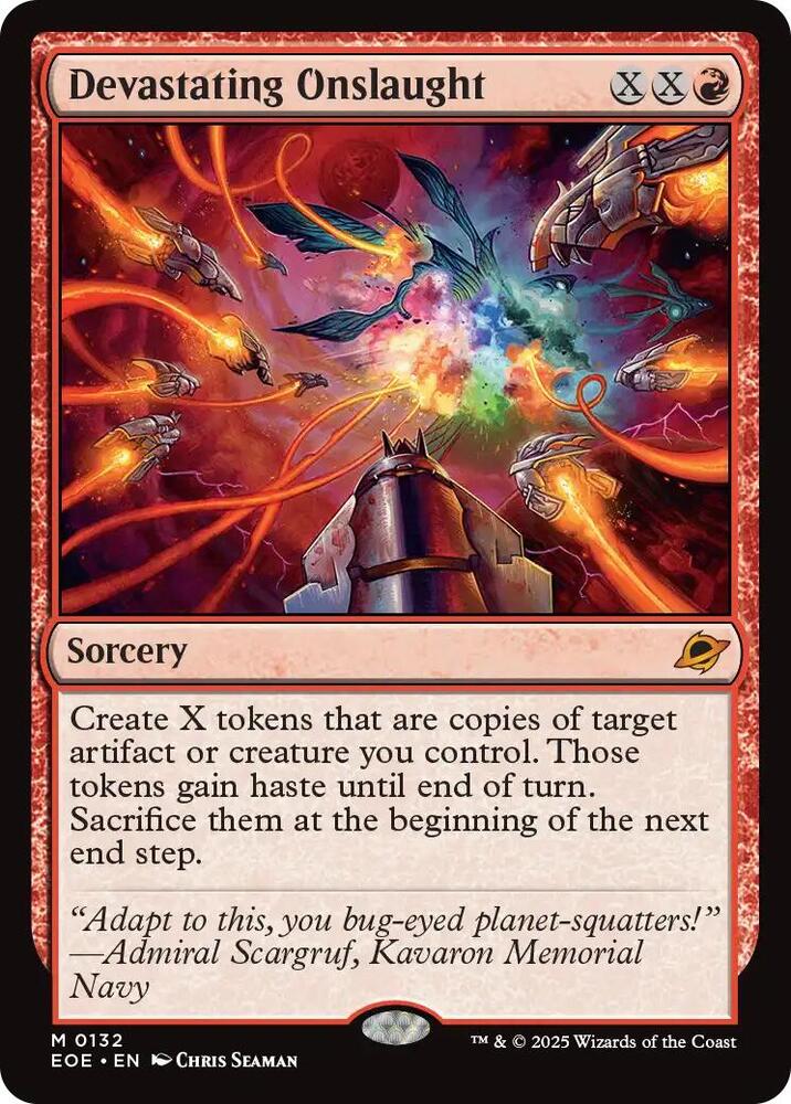Devastating Onslaught 132 card from Edge of Eternities