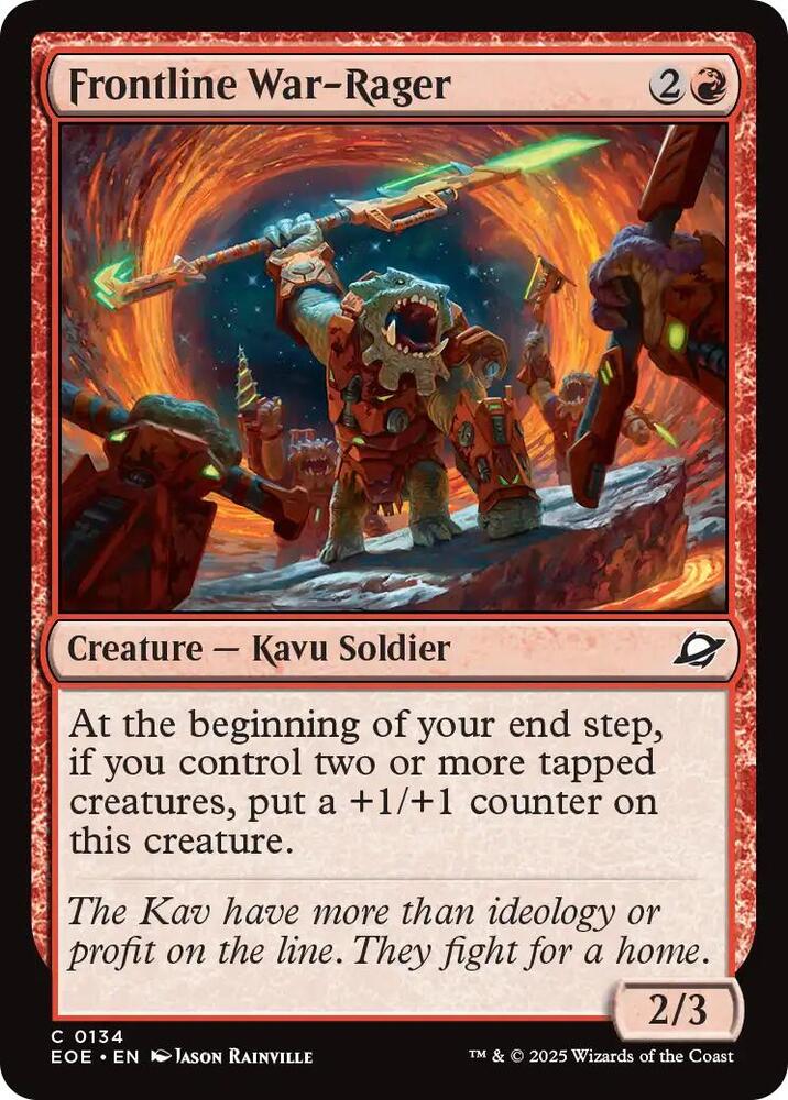 Frontline War-Rager 134 card from Edge of Eternities