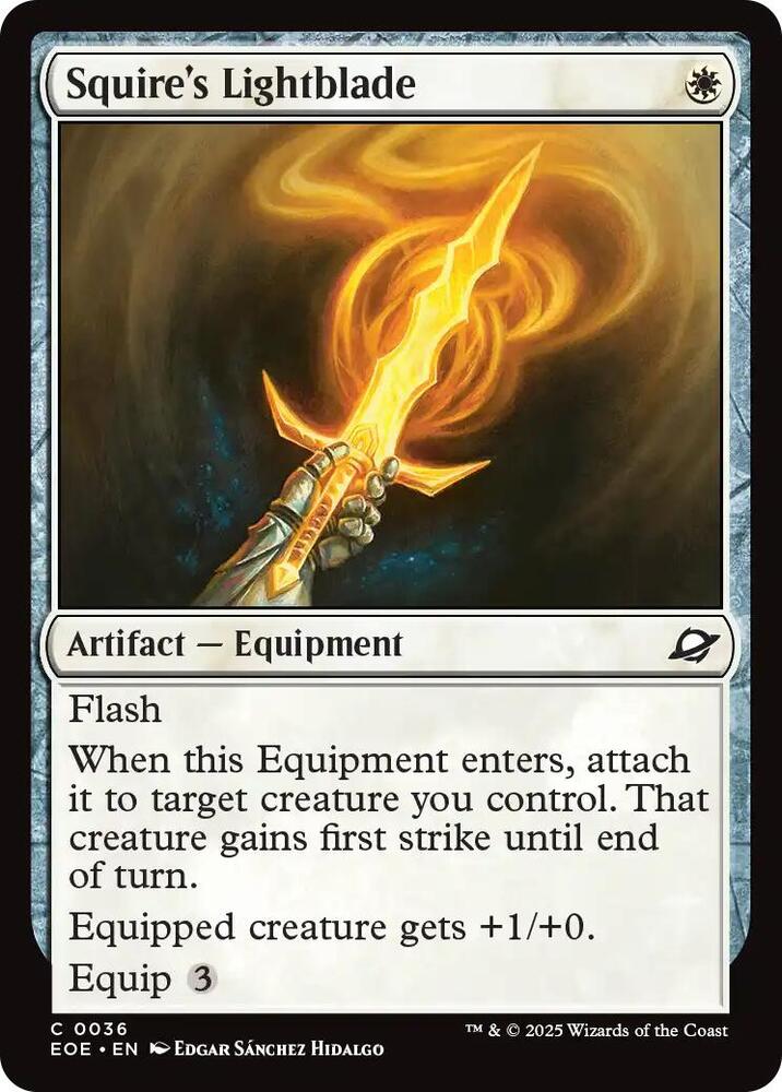 Squire's Lightblade 36 card from Edge of Eternities