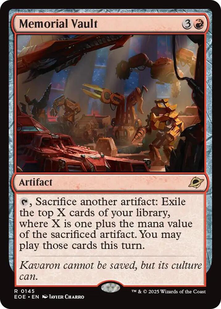 Memorial Vault 145 card from Edge of Eternities