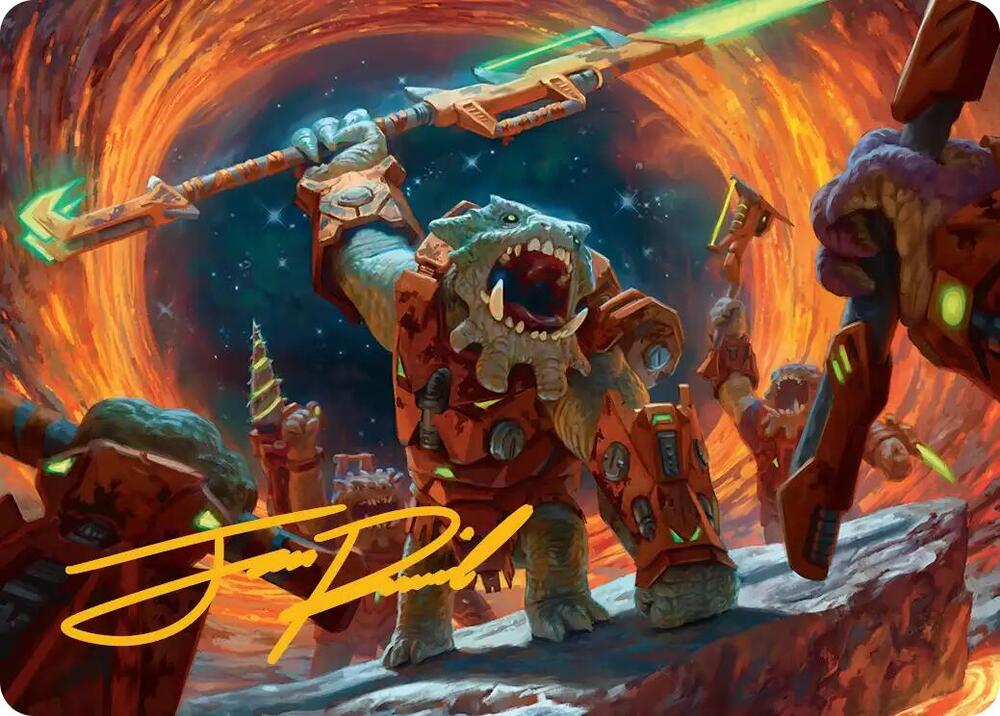 Frontline War-Rager Art Card (Gold-Stamped Signature) 16 card from Art Series: Edge of Eternities