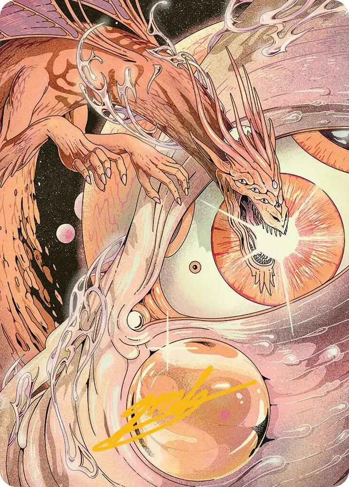 Nova Hellkite Art Card (40/54) (Gold-Stamped Signature) card from Art Series: Edge of Eternities