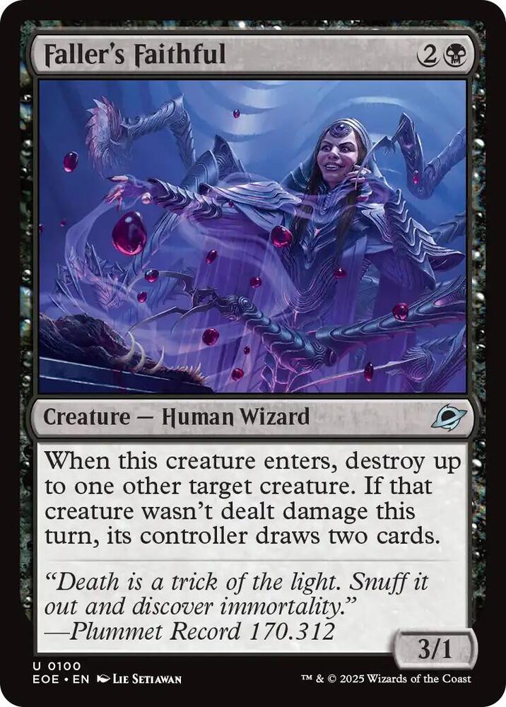 Faller's Faithful 100 card from Edge of Eternities