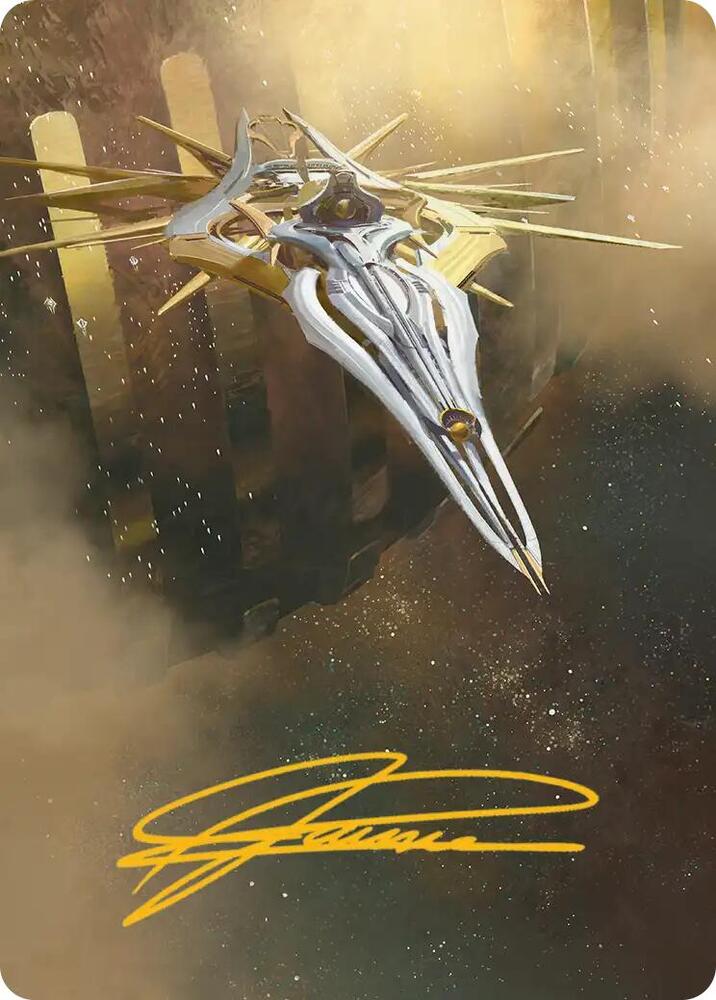 Dawnsire, Sunstar Dreadnought Art Card (Gold-Stamped Signature) 27 card from Art Series: Edge of Eternities