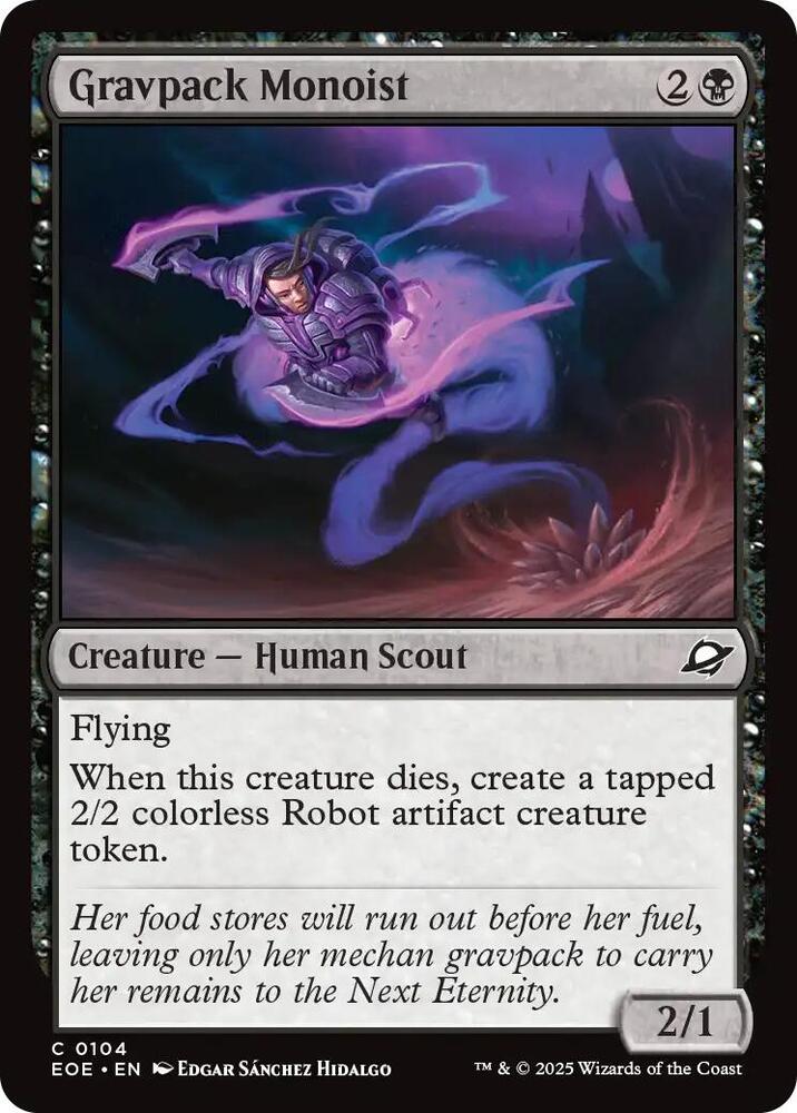 Gravpack Monoist 104 card from Edge of Eternities