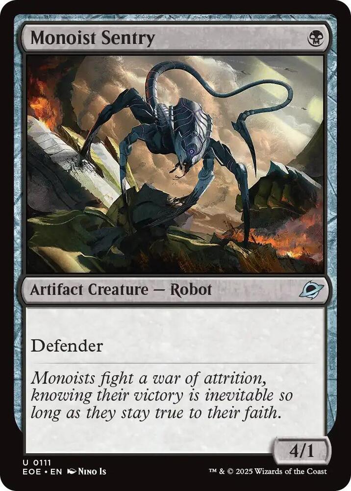Monoist Sentry 111 card from Edge of Eternities