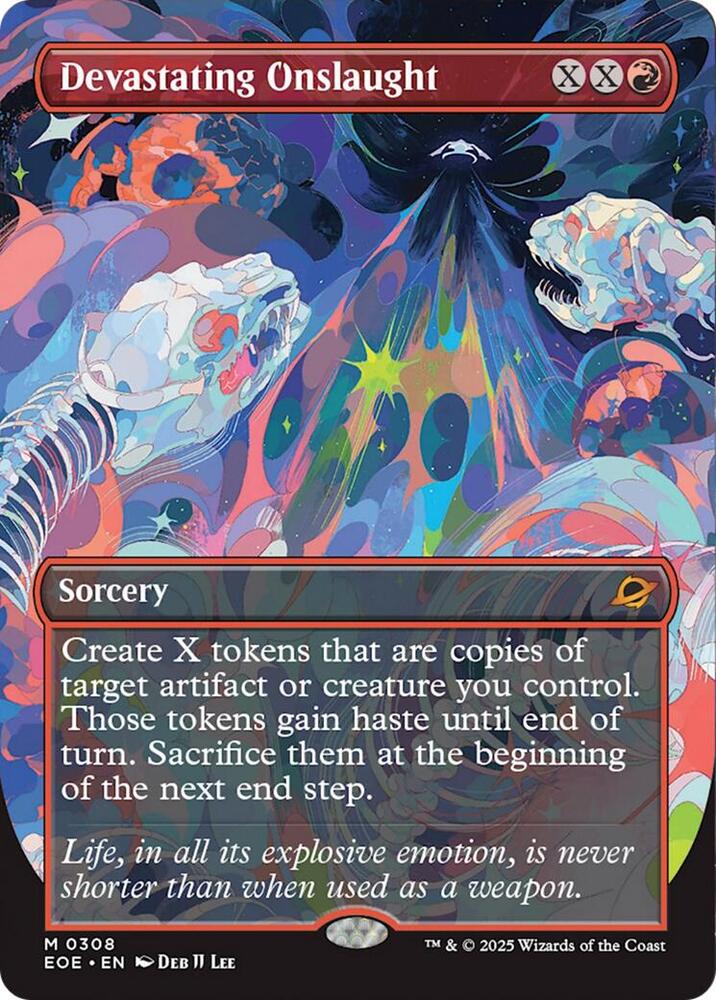 Devastating Onslaught (Borderless) 308 card from Edge of Eternities