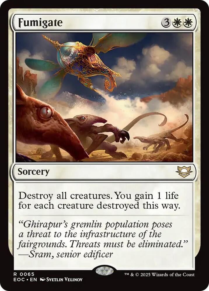 Fumigate 65 card from Commander: Edge of Eternities