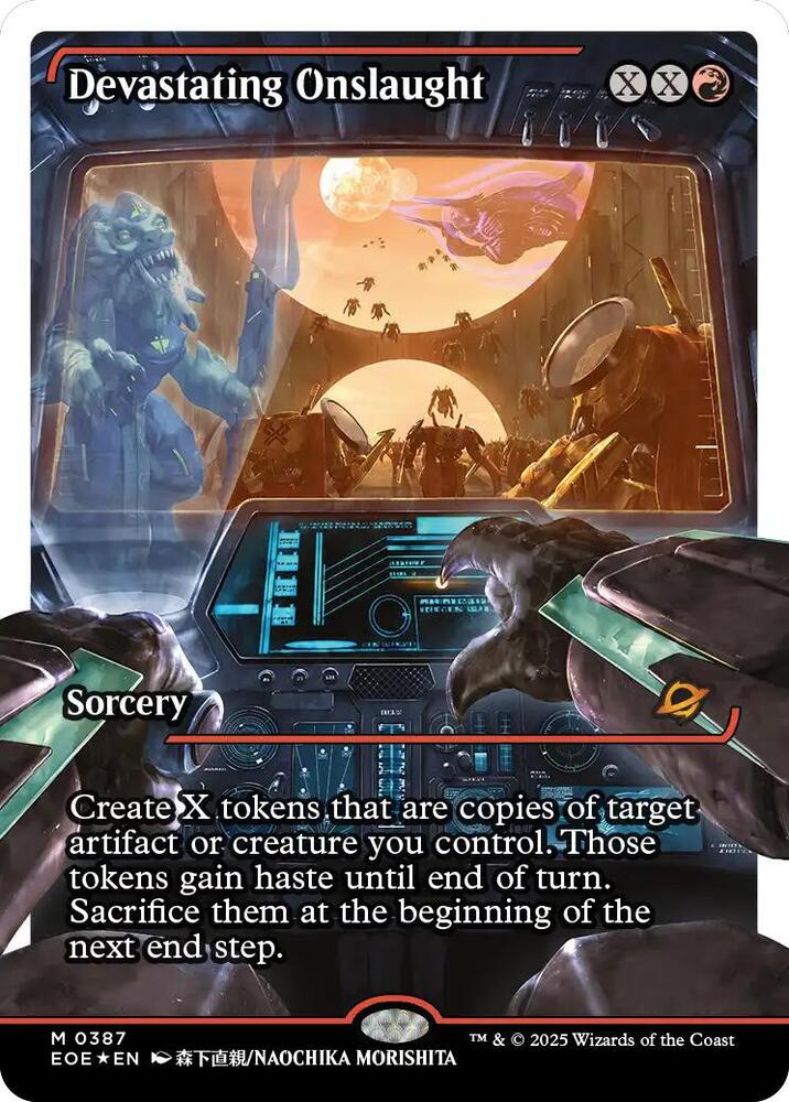 Devastating Onslaught (Showcase) (Fracture Foil) 387 card from Edge of Eternities